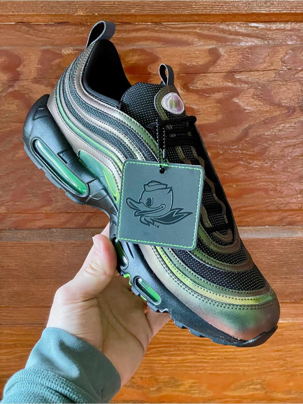 Men’s Nike Air Max 95/97 DOAF University of Oregon Ducks ‘Storm’ Size 11.5